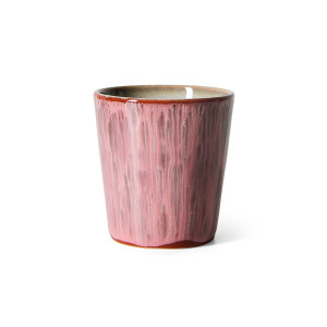 HK LIVING kubek ceramiczny 70's: RHUBARB