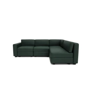 Narożna sofa modułowa 4-osobowa GRACIA - zielona