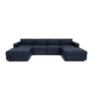 Sofa modułowa GRACIA - w kształcie litery U 180 x 320 x 180 cm - ciemnoniebieska
