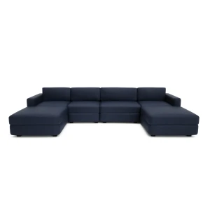 Sofa modułowa GRACIA - w kształcie litery U 180 x 340 x 180 cm - ciemnoniebieska