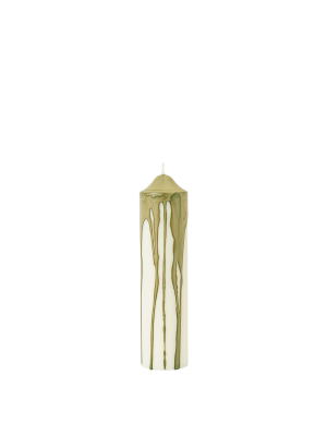 FERM LIVING świeca DRYP olive green S