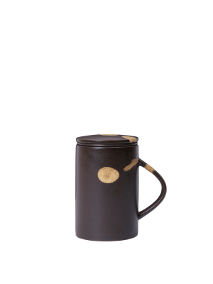 FERM LIVING kubek do herbaty z zaparzaczem KOYO – dark brown/buff