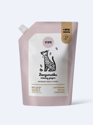 Refill naturalnego mydła w płynie Bergamotka & różowy pieprz