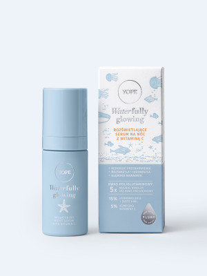 Waterfully glowing rozświetlające serum do twarzy na noc z witaminą C
