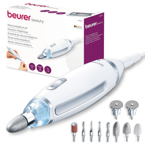 BEURER MP62 Zestaw do manicure i pedicure, 10 końcówek, podświetlenie LED