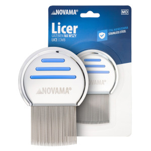 NOVAMA LICER Grzebień na wszy i gnidy, mały z nierdzewnej stali