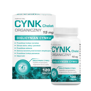 Domowa Apteczka, Cynk Chelat Organiczny, tabletki, 120 sztuk