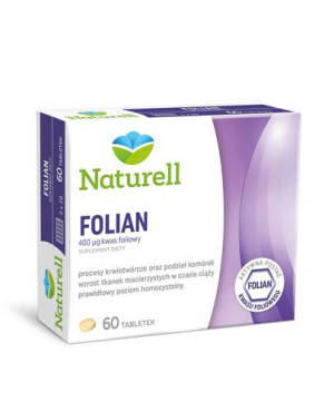 Naturell, Folian, 400 µg kwasu foliowego, tabletki, 60 sztuk