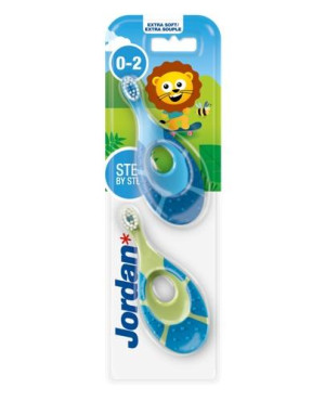 Jordan Step By Step Szczoteczka dla dzieci 0-2 lata Extra Soft, 2 sztuki