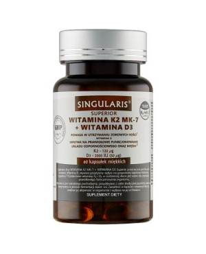 SINGULARIS SUPERIOR WITAMINA K2 MK-7 + D3 - 60 kaps.