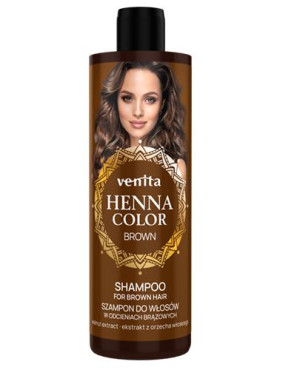 VENITA Henna Color Szampon Brown do włosów w odcieniach brązu, 300 ml