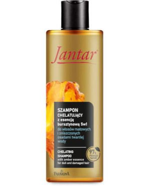Jantar Szampon chelatujący z wyciągiem z bursztynu 5w1 do włosów matowych i zniszczonych osadami twardej wody, 300 ml