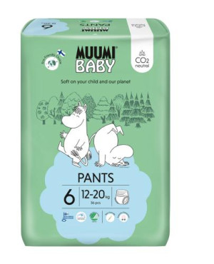 Muumi Baby Pants pieluchomajtki 6 Junior 12-20 kg, 36 sztuk