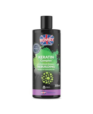Ronney Professional Shampoo Keratin Complex Rebuilding Therapy Szampon odbudowujący do włosów kruchych i cienkich, 300 ml