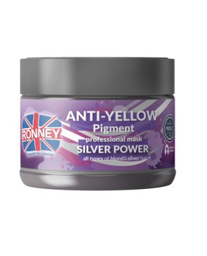 Ronney Professional Mask Silver Power Anti-Yellow Pigment Maska do włosów blond rozjaśnianych i siwych No Yellow, 300 ml