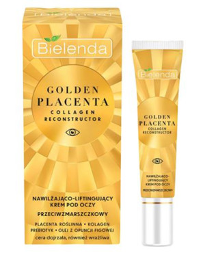 Bielenda Golden Placenta Collagen Reconstructor, nawilżająco-liftingujący krem przeciwzmarszczkowy pod oczy, 15 ml