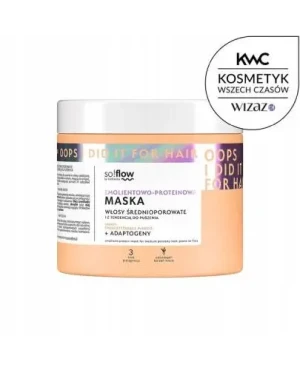 So!Flow, Maska do włosów średnioporowatych, emolientowo-proteinowa, 400 ml