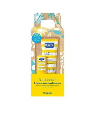 Mustela Fun In The Sun Zestaw Mleczko przeciwsłoneczne SPF 50+, 100 ml + Sztyft przeciwsłoneczny SPF 50+, 9 ml