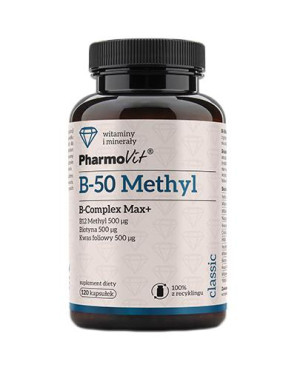 PharmoVit B-50 Methyl B-Complex Max+, 120 kaps., cena, opinie, dawkowanie