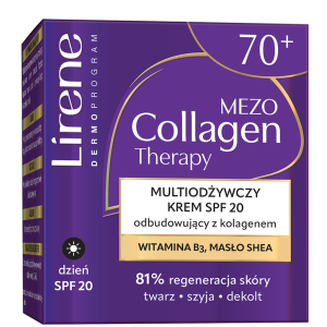 Lirene Multiodżywczy krem odbudowujący z kolagenem, na dzień, 70+, SPF 20, 50 ml