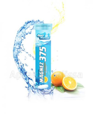 OPTIMUSSS MAGNEZ 375 Smak pomarańczowy - 20 tabl. mus.