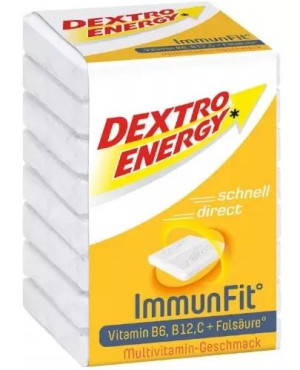 Dextro Energy ImmunFit z witaminą C o smaku multiwitaminy glukoza, pastylki, 8 sztuk