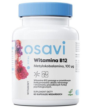 Witamina B12 Metylokobalamina 100 mcg, 60 vegan kaps., cena, wskazania, właściwości