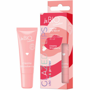 BeBio Glazed Lips Creamy Strawberry Naturalny żelowy olejek do ust, 10 ml