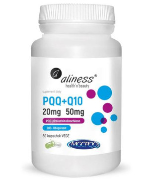 Aliness PQQ 20mg + Q10 50 mg - 60 kaps. - cena, opinie, właściwości