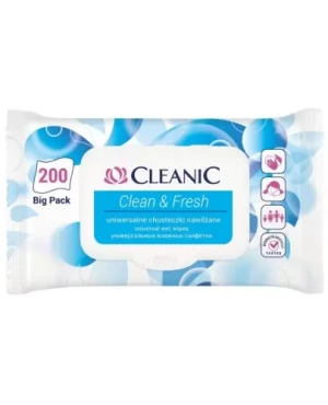 Cleanic Clean & Fresh uniwersalne chusteczki nawilżane 200 sztuk