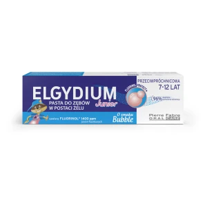 ELGYDIUM Junior Bubble Pasta do zębów dla dzieci 7-12 lat o smaku gumy balonowej z kompleksem Fluorinol Protect+ 50 ml