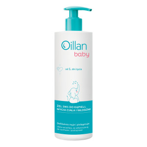 Oillan Baby, Żel 3w1 do kąpieli, mycia ciała i włosów, 400 ml