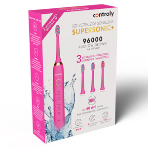 Hydrex SuperSonic Controly Plus, szczoteczka różowa, 1 sztuka