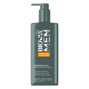 Biovax Men strong hair & scalp detox szampon  2w1 pielęgnacja włosów i zarostu, 200 ml