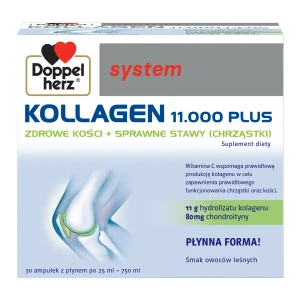 Doppelherz system, Kollagen 11000 Plus, ampułki, 30 sztuk x 25 ml