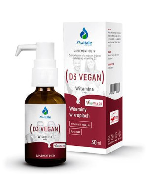 Avitale Witamina D3 Vegan 1000 j. m. krople, 30 ml