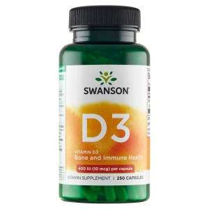 SWANSON Witamina D3 400IU, 250 kapsułek