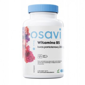 Witamina B5 Kwas Pantotenowy, 200 mg, kapsułki wegańskie, 180 sztuk