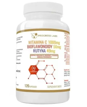 Progress Labs Witamina C 1000 mg + Bioflawonoidy 50 mg + Rutyna 49 mg 120 kapsułek
