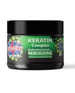 Ronney Professional Mask Keratin Complex Rebuilding Therapy Maska odbudowująca do włosów suchych i łamliwych, 300 ml