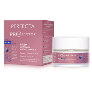 Perfecta Pro Age Factor, Krem aktywnie odbudowujący na noc, 50 ml