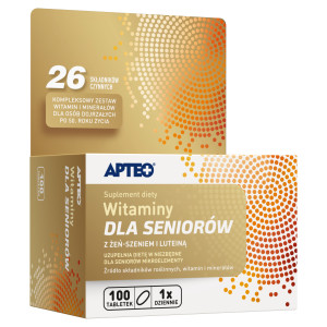 Apteo, Witaminy dla seniorów z żeń-szeniem i luteiną, tabletki, 100 sztuk