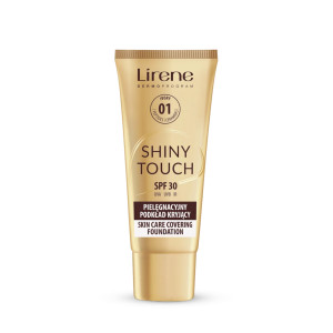 Lirene Shiny Touch, Pielęgnacyjny podkład kryjący z SPF 30 01 Ivory, 30 ml