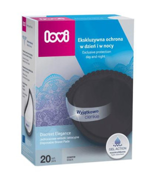 Lovi Discreet Elegance jednorazowe wkładki laktacyjne kolor czarny, 20 sztuk [19/611]