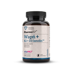 Pharmovit Wapń + K2 + D3 lanolin, kapsułki, 120 sztuk