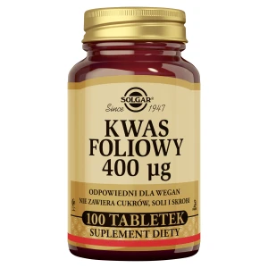 Solgar Kwas foliowy, tabletki, 100 sztuk