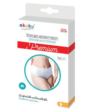 Akuku Premium Jednorazowe majtki poporodowe rozmiar M, 5 sztuk