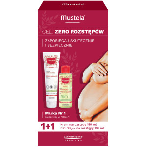 Mustela Zestaw Maternite Krem na rozstępy, 150 ml, BIO Olejek na rozstępy, 105 ml
