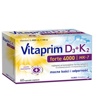 Vitaprim D3 Forte 4000 + K2, kapsułki, 60 sztuk