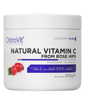 OstroVit, Supreme Pure Natural Vitamin C From Rose Hips z Dzikiej Róży, 300 g